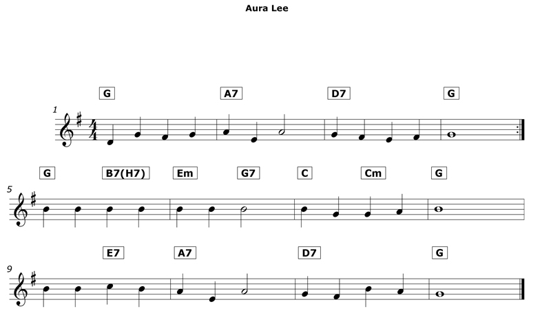 aura lee leadsheet